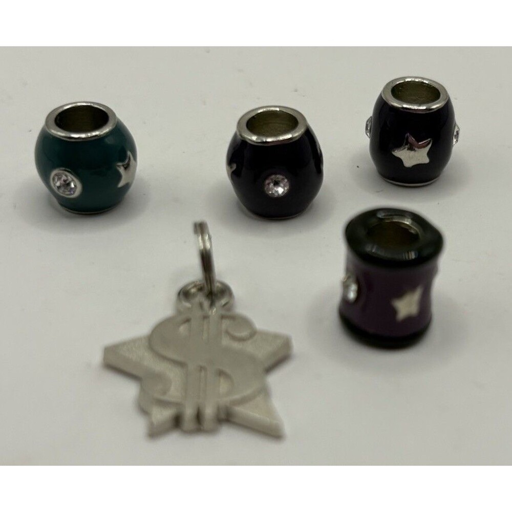 Scentsy Charm Beads Lot Stars Enamel with Rhinestones + Dollar Pendant